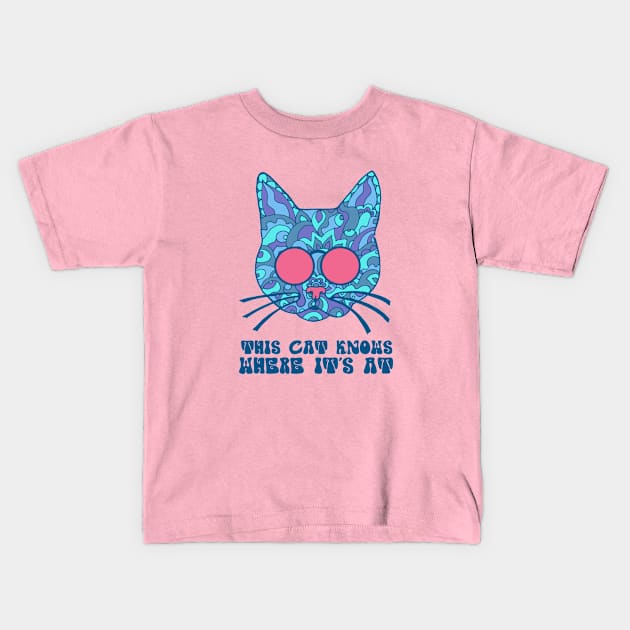 Funky Cat Kids T-Shirt by TimeTravellers